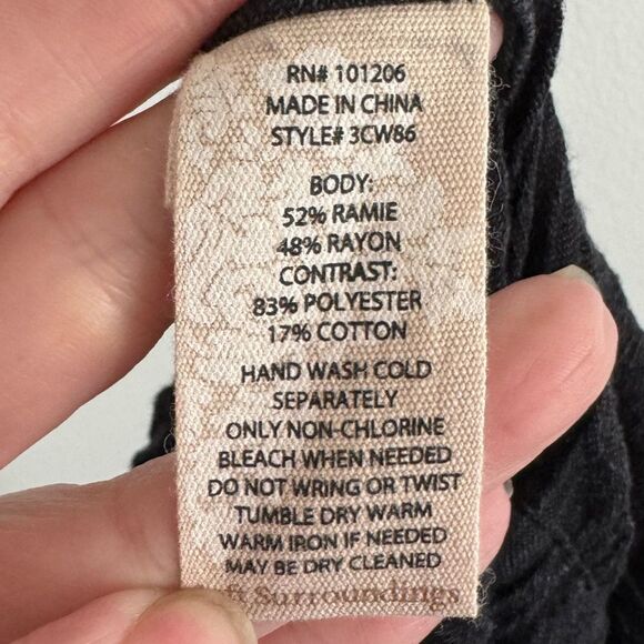 Soft Surroundings Cannes Black Crinkle Gauze Jumpsuit - Picture 6 of 8